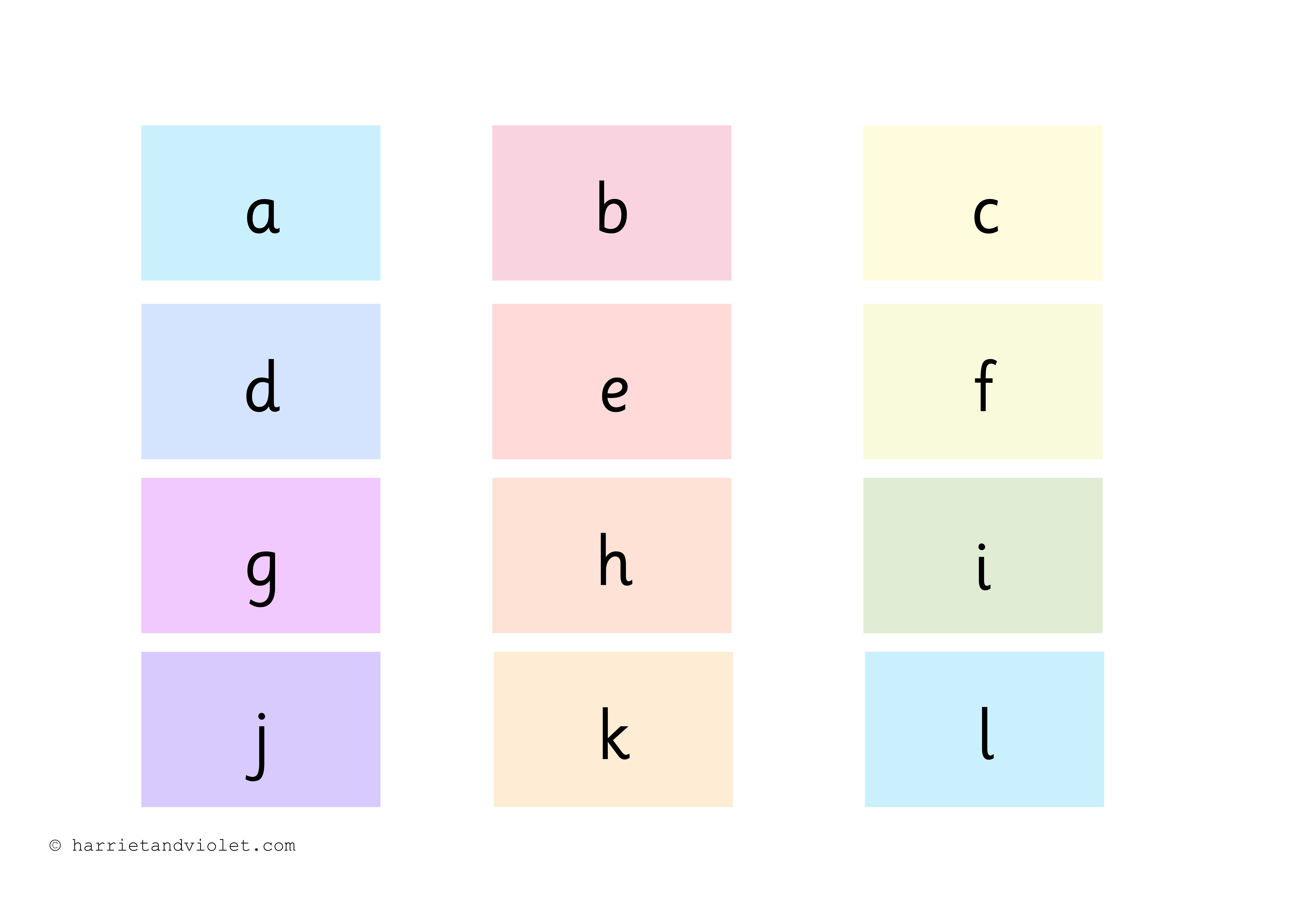 Alphabet Lower Case - Printable Teaching Resources - Print Play Learn