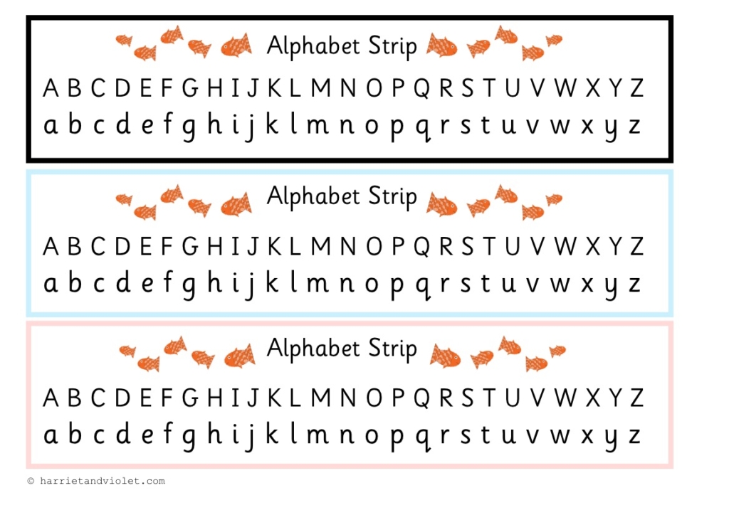 Fish Alphabet Strip - Printable Teaching Resources - Print Play Learn