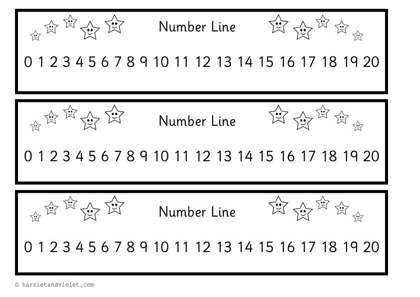 star number line 0 20 printable teaching resources print play learn