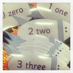 Rocket number line words & numbers…
