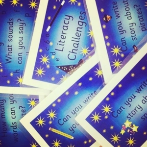 Literacy challenges! Printed and if you’re lucky laminated. Have a challenge box set up in your classroom