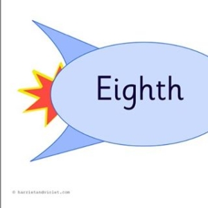 Ordinal numbers on rockets first to tenth. Print full size A4 or reduce to make sorting or flash cards use on tabletops.