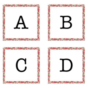 INSTANT DISPLAY LETTERING • lovely lettering for the classroom with a pretty Liberty print.