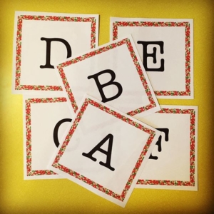 Have lovely Liberty fabric patterns in the classroom. Here is instant display lettering. Print only the letters you need, easy to trim and laminate to make a re-usable classroom display title.