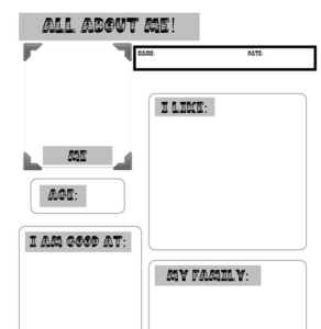 All About Me! Writing template to use with your class. So important to find out about the children, as well as them finding out about you.