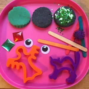 It maybe a little early for this but this morning we used a Halloween invitation to play