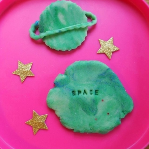 SPACE ~ handmade play dough (playdough) beautiful marbled dough