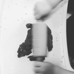 Working those arms! I think I’m obsessed with play dough, I make it every week and my son loves playing with it. This week is emerald green with a sprinkle of glitter and stars. I spilt the tiny stars but he was able to pick them up by dabbing the play dough on them super fine motor practise!