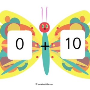 The Very Hungry Caterpillar style resources. These could be a simple maths activity to learn number bonds. Put on display or cut in half and use as a matching game.