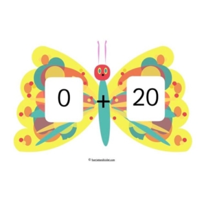 Do you know your number bonds to 20?  More Hungry Caterpillar inspired teacher resources  lovely display could be made from the butterflies, print and laminate then cut into the shape. You’ll be able to bend the wings and make a 3D display with them, or pop on some ribbon or fishing wire to hang on display.