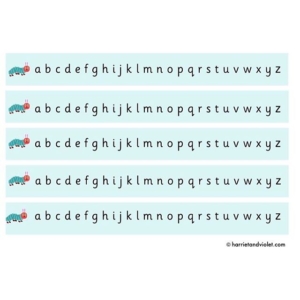 Lower case alphabet chart  great to use to support early mark making and writing. Having alphabet charts or word banks aren’t cheating they are there to support children. There are so many things to remember and recall with writing it’s good to have prompts.