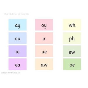 Phase 5 Phonics // mini flash cards to use for games. I love hiding these in sand or glitter. It’s so tricky to have just a random sound so add different objects with the sounds to match. These are phase 5 sounds from letters and sounds usually taught to Year 1 children. They are not all taught at once so limit the cards you need for the game.