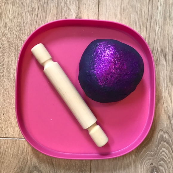 purple playdough rolling pin