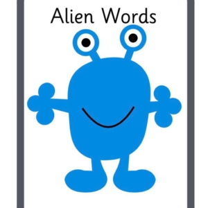 Phonics // Real Astronaut + Pseudo Alien sorting activity. Print off the selection of words and use as a sorting activity. Children in the phonics screening check have to read real and fake words. It helps children to understand the real words have a meaning and are found in the text around them. These fake words are completely made up. Link