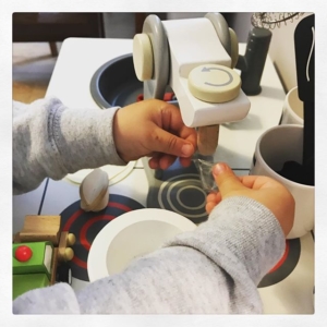 Trying to fix his mixer. Sadly this @johnlewisretail mixer didn’t last the strength of toddler. He went off saying he had an idea + came back with tape . Off to the forest today, have a fun weekend everyone.