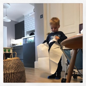 Making his own outfit ~ when will this sunshine come back?