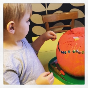 Stickers  we love stickers! Especially the foam ones. It’s a great fine motor activity and helps develop that pincer grip. Instead of placing stickers in a flat surface use a range of surfaces to try.