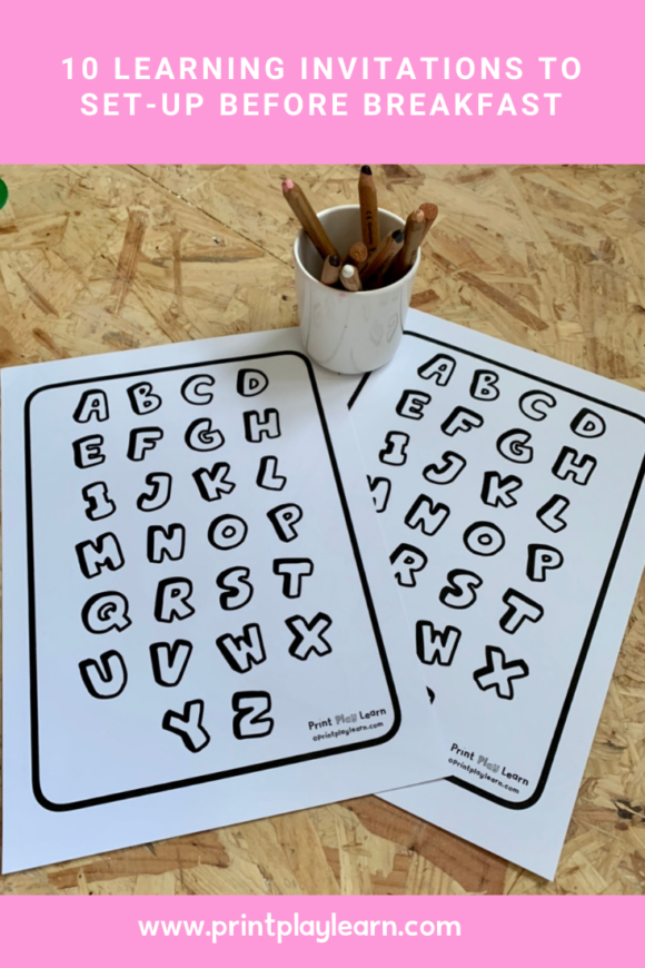 Learning Invitations Book 10 Learning Invitations to Set-up Before Breakfast - Teaching Ideas ...