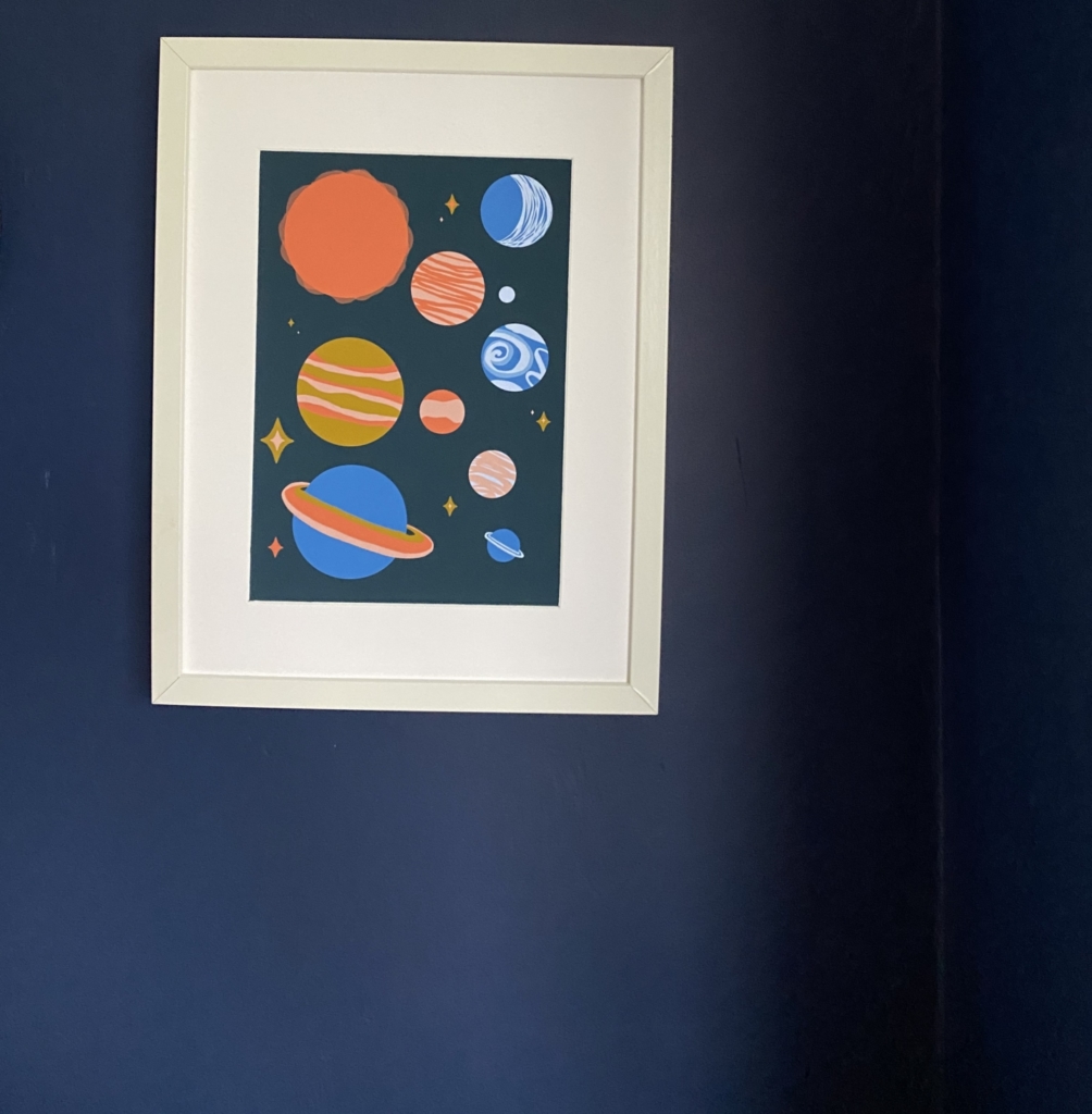 space planet sun and moon poster from elle poulson print play learn