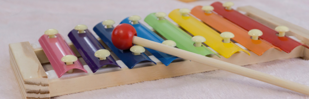 wooden coloured metal xylophone print play learn