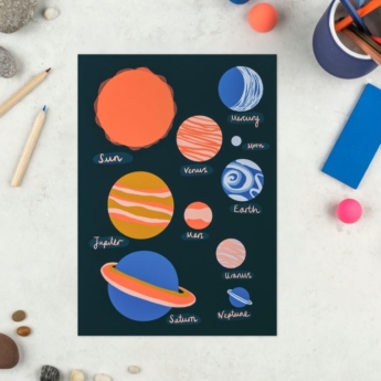 space poster for children print play learn