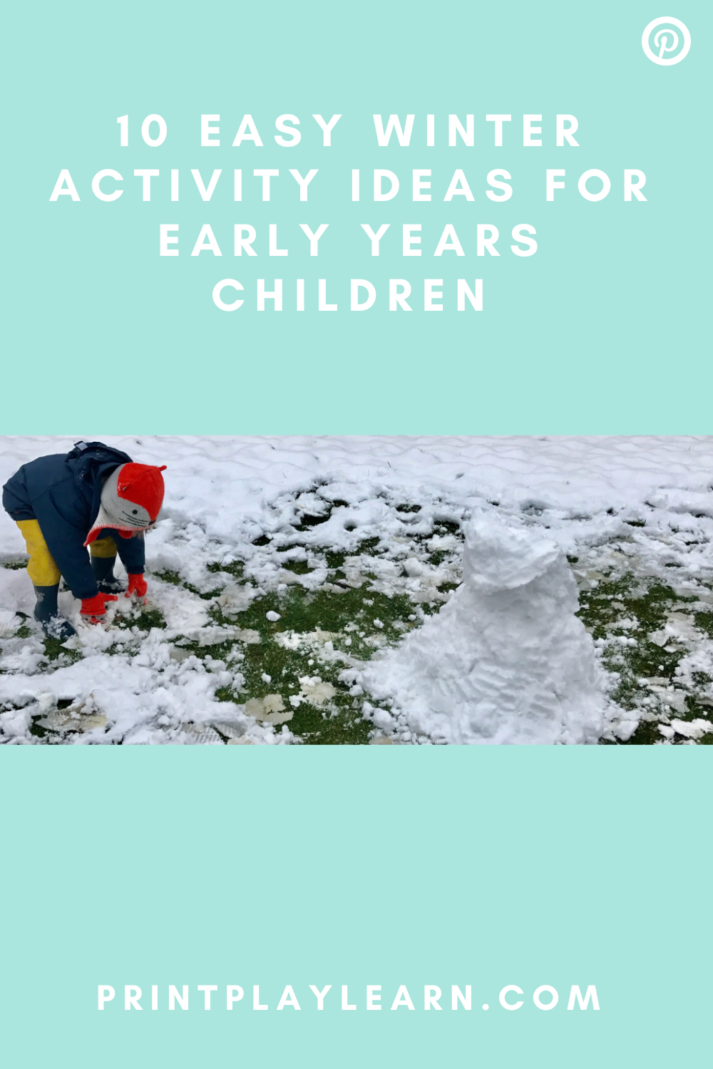 early years child playing in snow learning outdoors