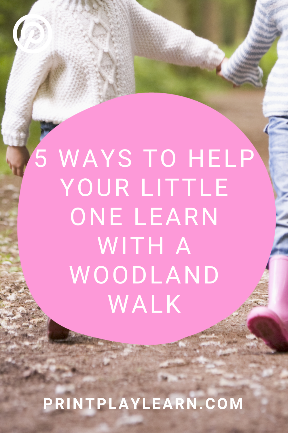 children moving through the woodland learning and playing