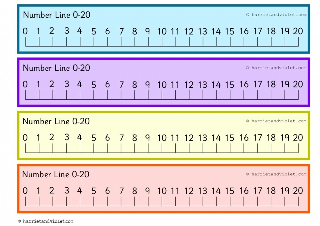 Number Line 0 to 20 within Guide Lines (0 20 numberline) Printable