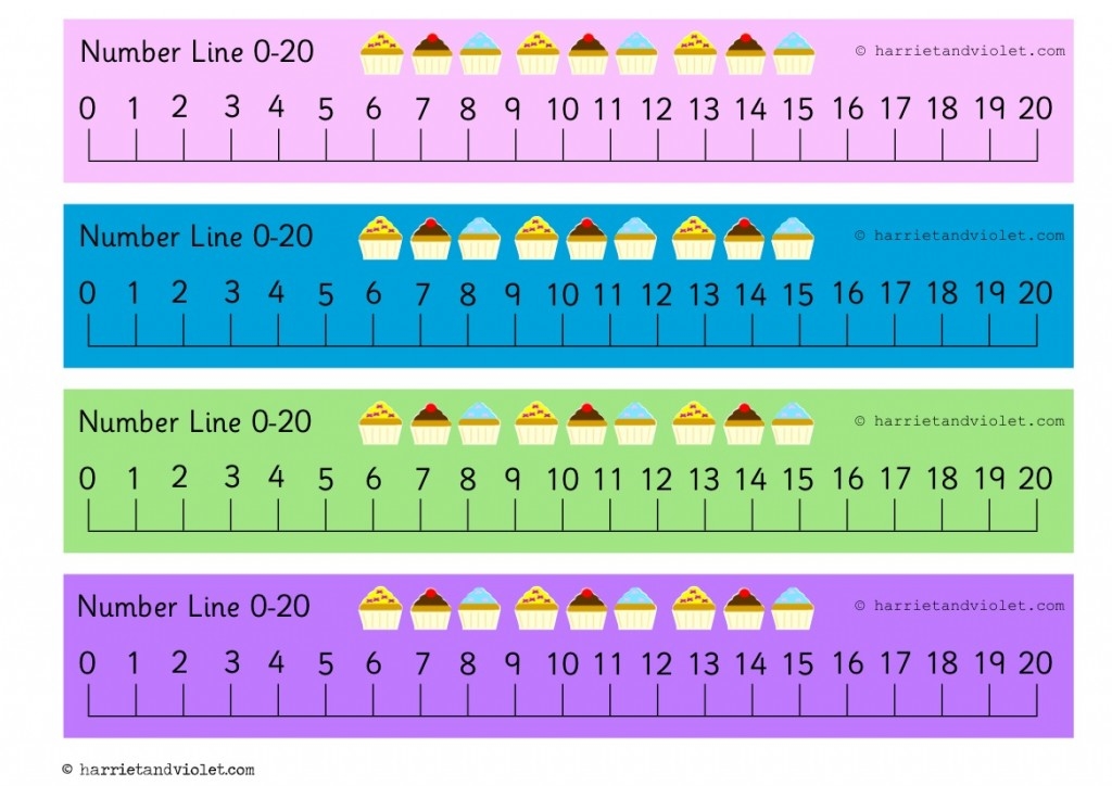 Number Line 0 To 20 Within Guide Lines 0 20 Numberline Printable