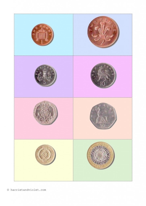 matching money amounts 1p - 10p - Printable Teaching Resources - Print ...
