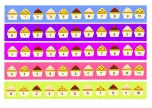 Cupcake Number Track 0-10 H&V-1