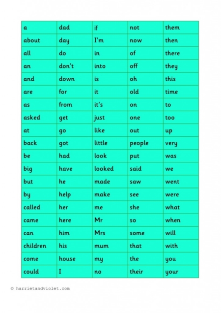 High Frequency Words - Page 1 - Free Teaching Resources - Print Play Learn