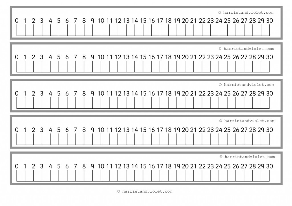 Number Line With Guidelines 0 30 Black And White Free Numberline Printable Teaching Resources Print Play Learn