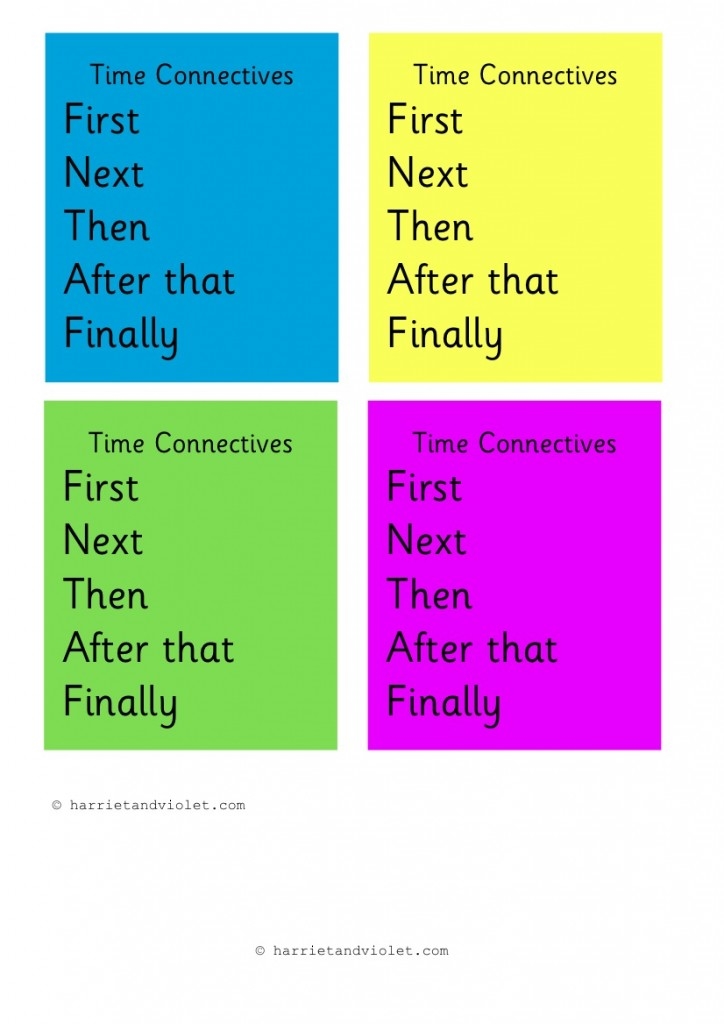 Time connectives - conjunctions - Printable Teaching Resources - Print