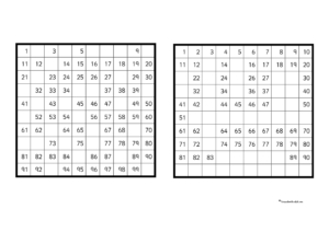 Missing Numbers Hundred Square Activitiy-3