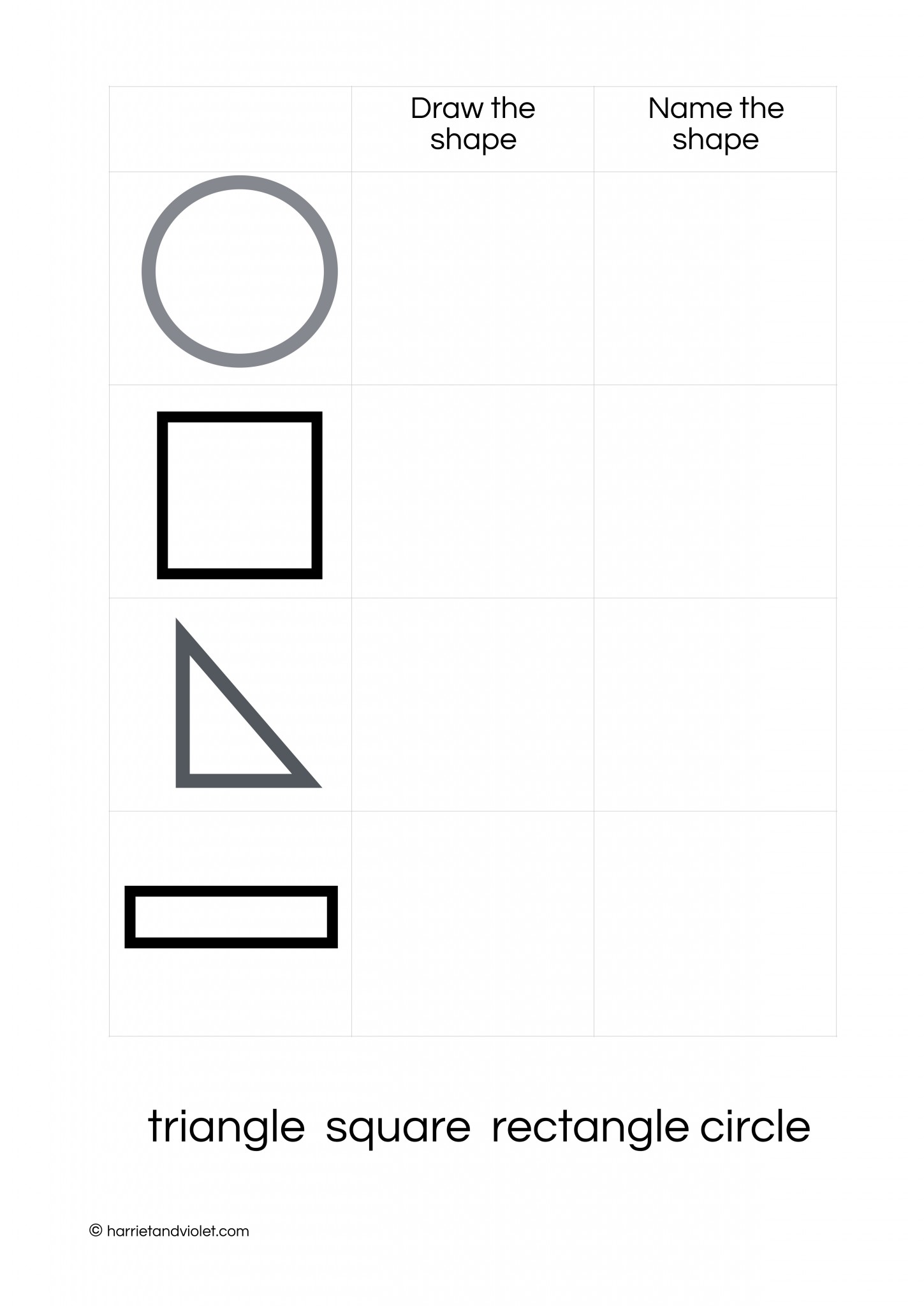 Drawing Shapes by the Rules Worksheet by Teach Simple