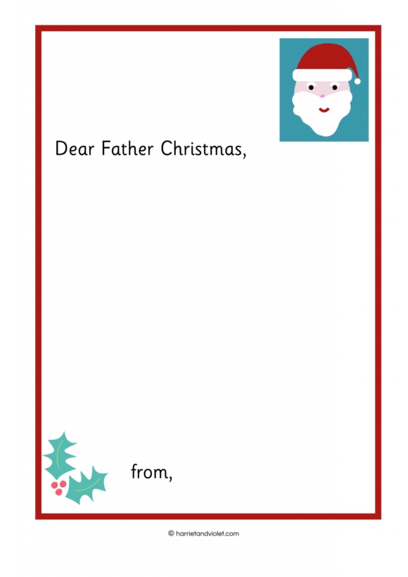 Father Christmas writing paper - Printable Teaching Resources - Print ...