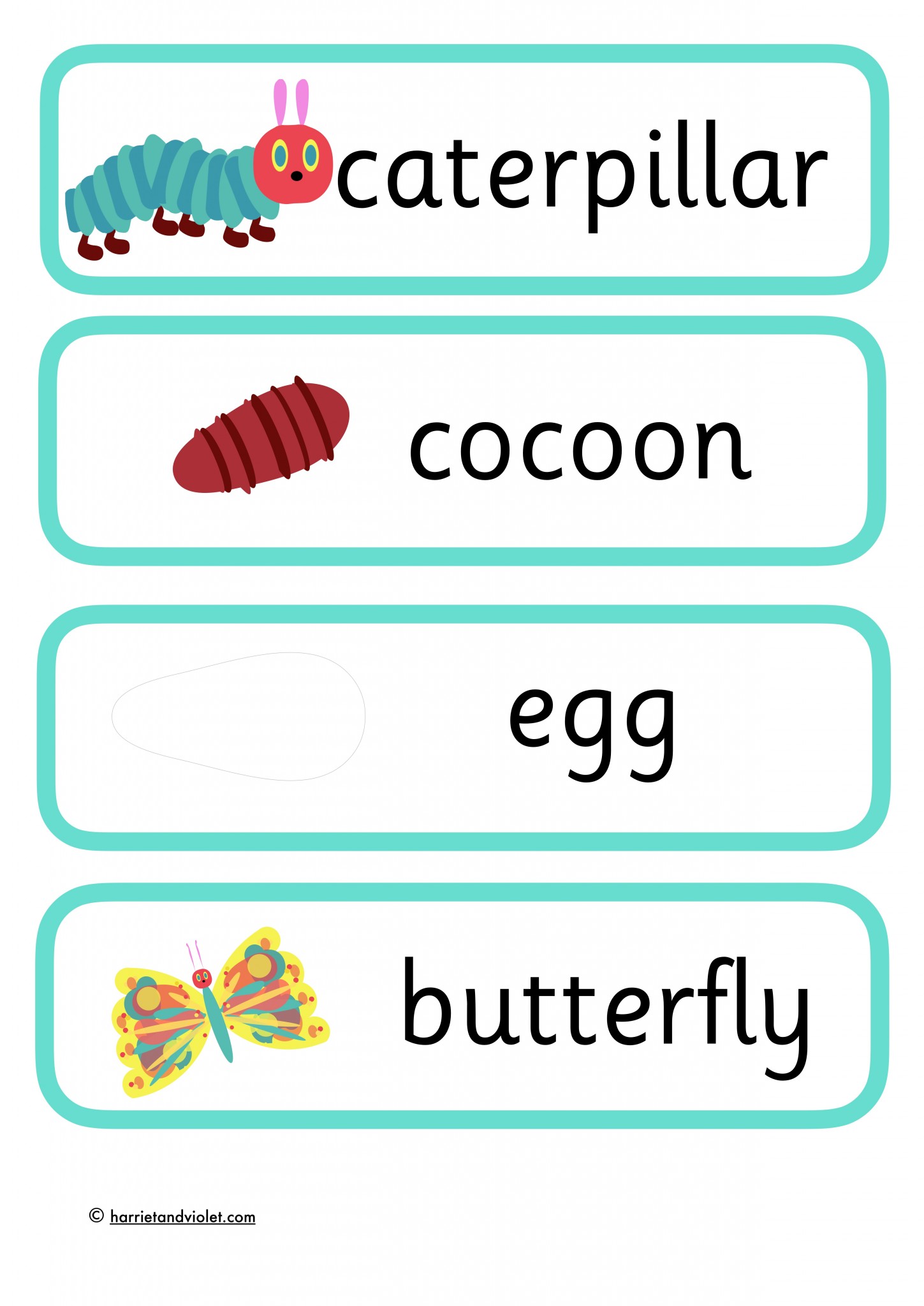 Flashcards The Very Hungry Caterpillar Printable Teaching
