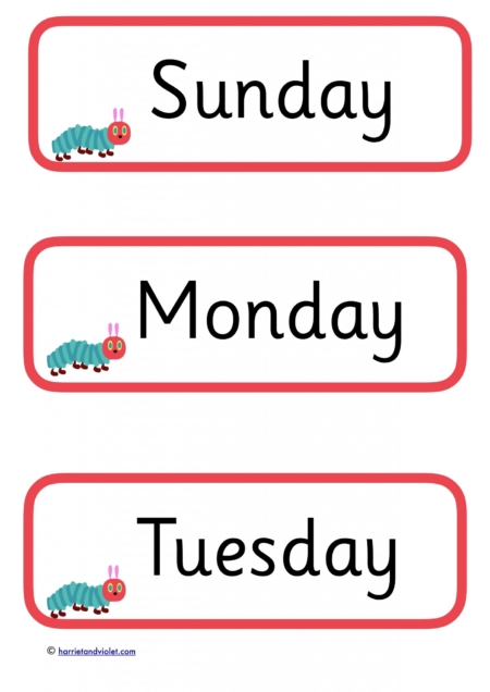 Underground style days of the week - Printable Teaching Resources ...