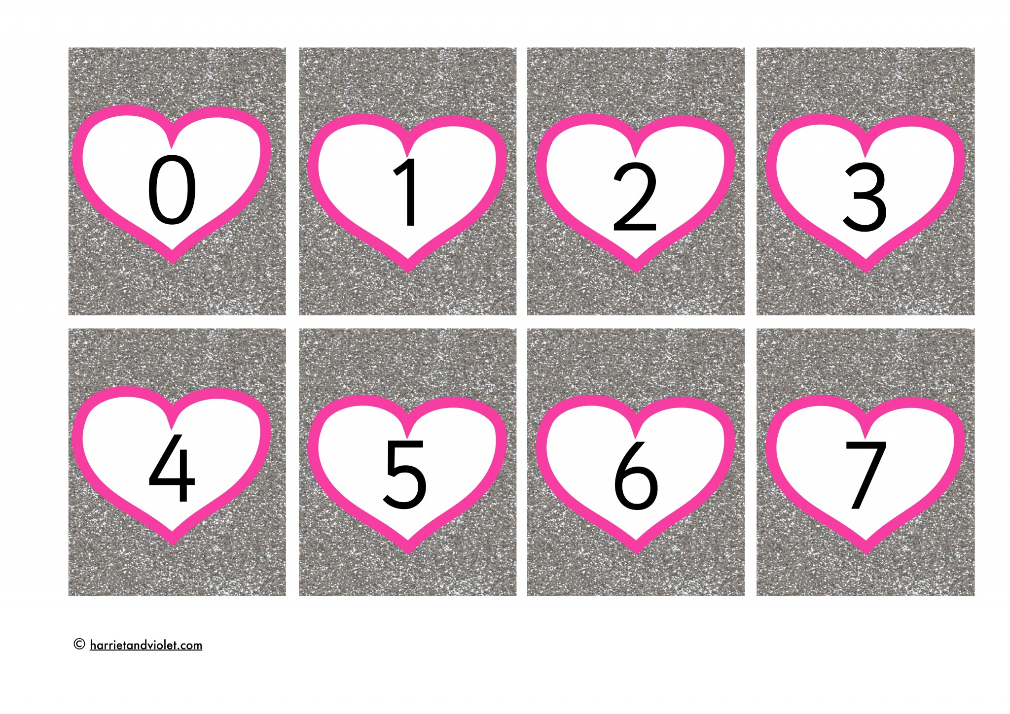 number cards 0-30 in valentine hearts - Printable Teaching Resources ...