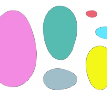 different sized eggs and Easter egg different coloured eggs to cut