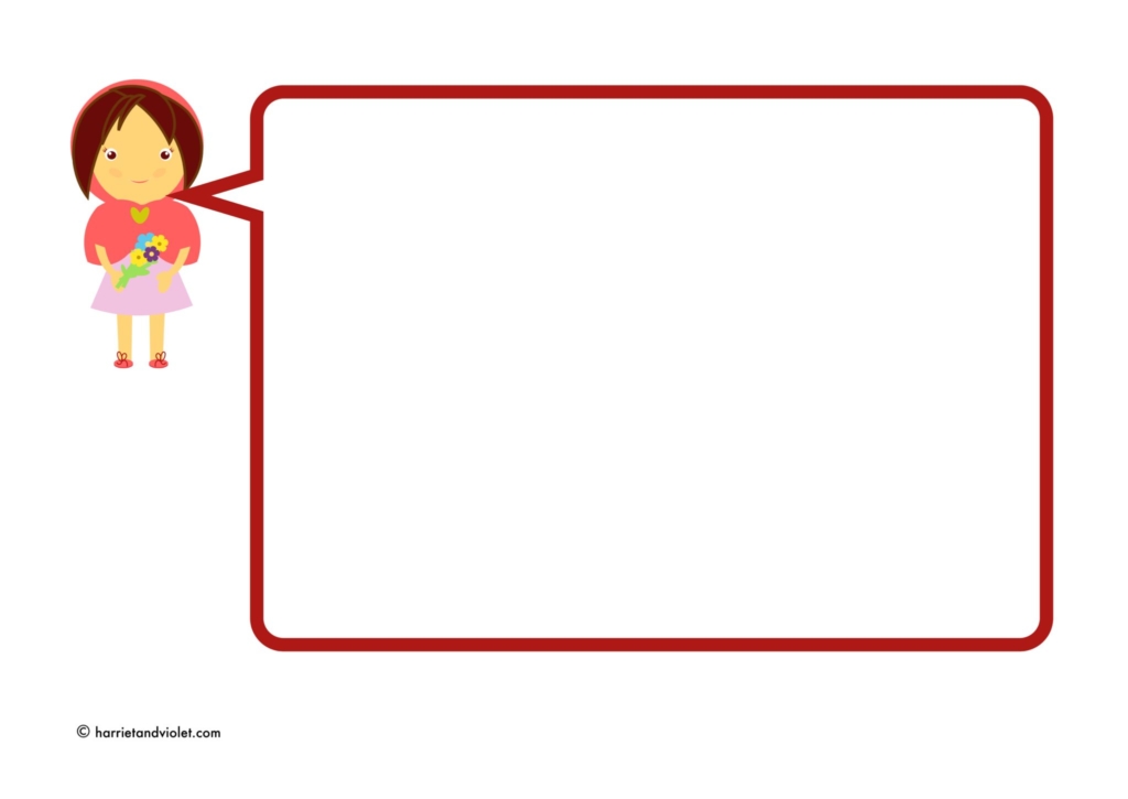 Little Red Riding Hood Speech Bubbles Printable Teaching Resources Print Play Learn