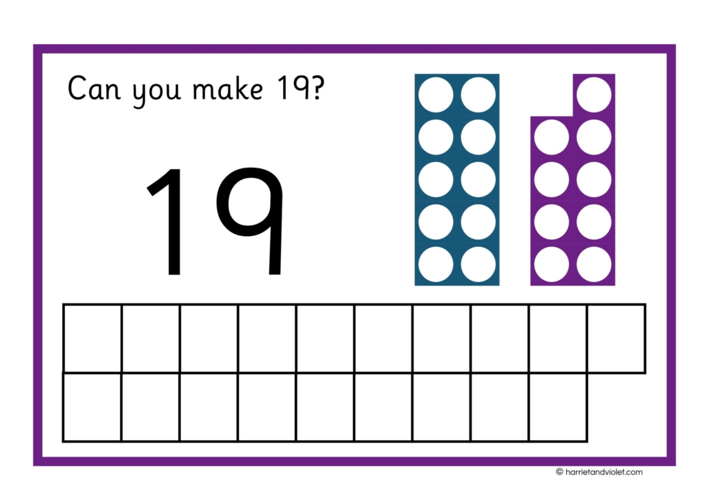 word mat numicon counting grid digit and image printplaylearn