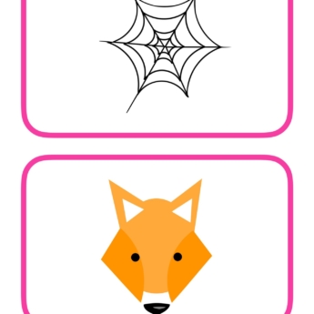 pink border two images fox and web to support phonics learning print play learn