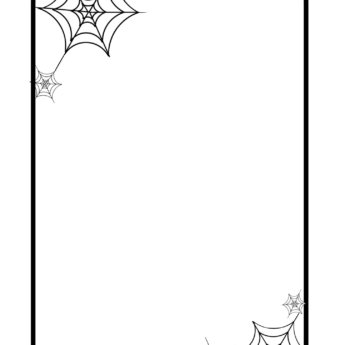 grey border with spider webs for kids to write or draw on