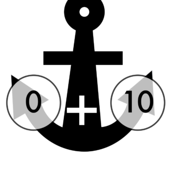 0 and 10 in a circle on an anchor printplaylearn