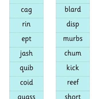 two lists of words phonics