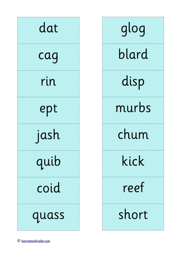 two lists of words phonics