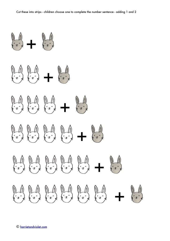 small rabbits addition number sentences