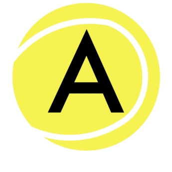 yellow illustration of a tennis ball with a capital A for classroom lettering